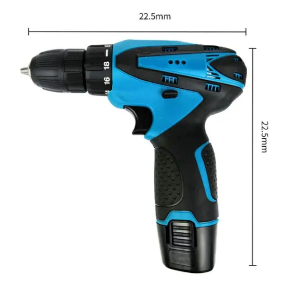 Taladro 21V 2 baterias redondas AZUL